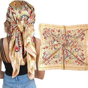 Large Hair Silk Bandana 35”×35”